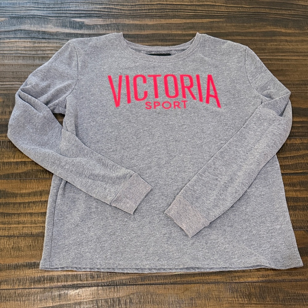 Victoria’s Secret Sport Gray Long Sleeve Fleece Shirt